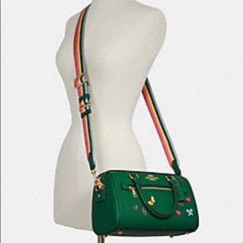 SOLD⛔️Authentic COACH Leather patches zip top satchel/Crosby - Picture 7 of 16